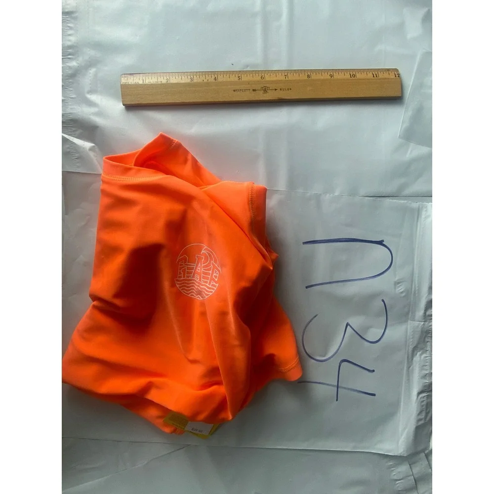 GAP Kids Orange Long Sleeve Rash Guard Swim Shirt Top‎ Recycled Material XXL
